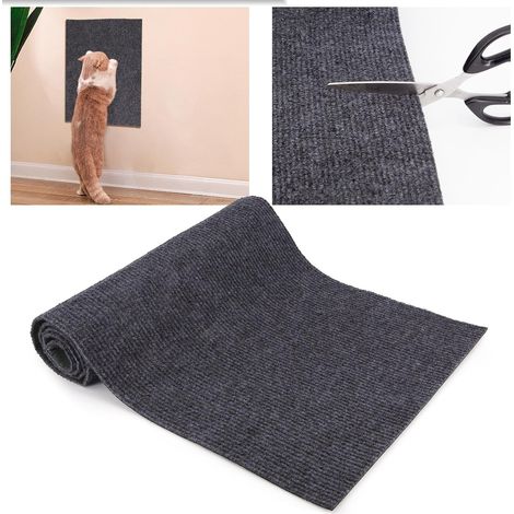 Tapis griffoir pour chat, protection de meubles, autocollant, anti-rayures, pour canapé, mur, tapis griffoir pour chat (60 x 100 cm) - Gris foncé (1/5)