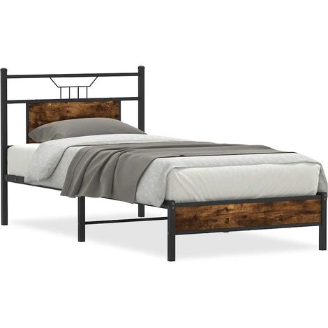 Maison Exclusive - Giroletto senza Materasso Rovere Fumo 75x190 cm in Truciolato