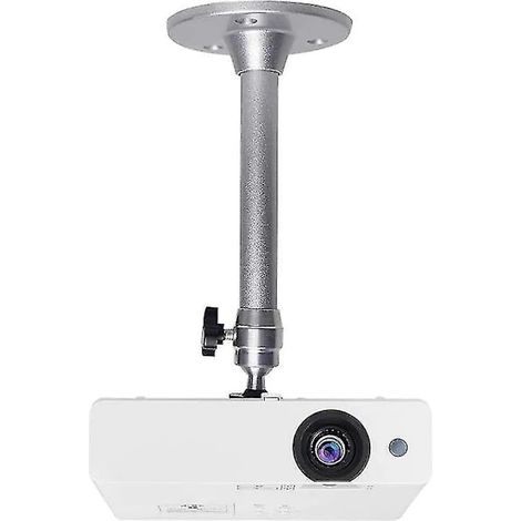 Support pour mini-projecteur, fixation murale et plafond en aluminium, rotation à 360° et inclinaison à 90°, idéal pour le bureau à domicile, argent. (1/3)