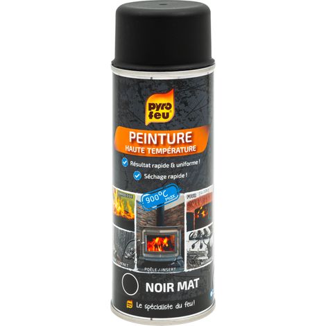 Peinture haute température noire mat – Résiste jusqu'à 900°C – Finition esthétique durable pour surfaces exposées à la chaleur