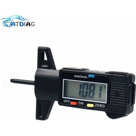 Outil de mesure numérique de la profondeur de la bande de roulement des pneus, vérificateur de profil d'étrier de frein avec écran LCD pour voitures
