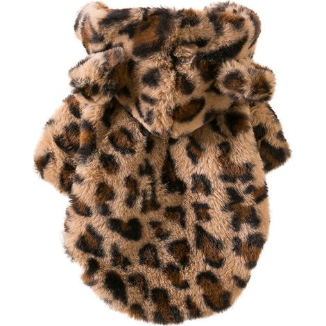 Manteau d'hiver pour chiens petits ou moyens avec capuche pelucheuse, adapté pour les Chihuahuas - Vêtement pour animaux de compagnie pour temps froid, taille L (1/5)