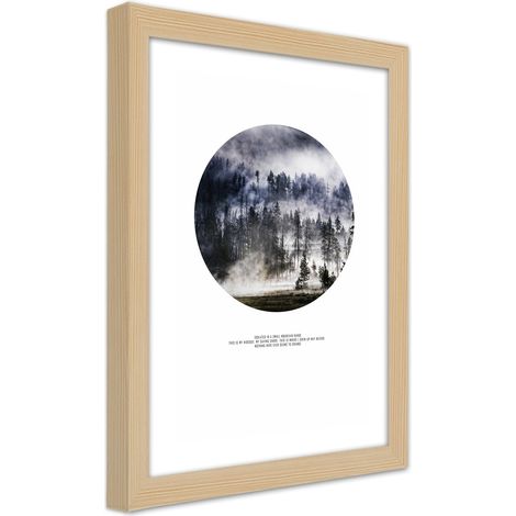Quadro con cornice, Foresta nella nebbia - 40x60 (1/5)