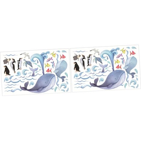 2 Pièces Autocollants Animaux Décoration de Bain Autocollant Colorés Décor Facile à Appliquer (1/5)