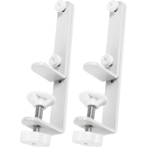 Support de bureau pour panneau perforé, support pour panneau perforé en fer, lot de 2 pièces, résistance à l'usure, design polyvalent, blanc, pour rangement de bureau (1/5)