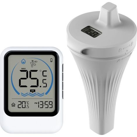 Thermomètre de piscine flottant - Thermomètre de piscine avec affichage sous vide - étanche - Antenne Turbo pénètre (1/2)