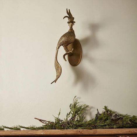 3D Head Wall Mount Ornament, têtes d'animaux pour sculptures suspendues d'art mural, décorations en résine bronsée pour la maison (Tête d'oiseau en résine) (1/5)