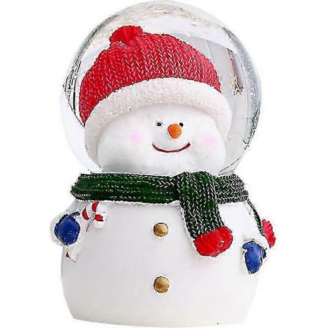 Décorations de sapin de Noël : Bonhomme de neige lumineux en cristal, ornement de table en verre. (1/2)