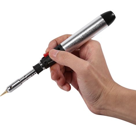Fer à souder sans fil 4-en-1 au gaz butane, kit avec température réglable, chalumeau de soudure portable pour bricolage et réparation, outil multifonction. (1/5)