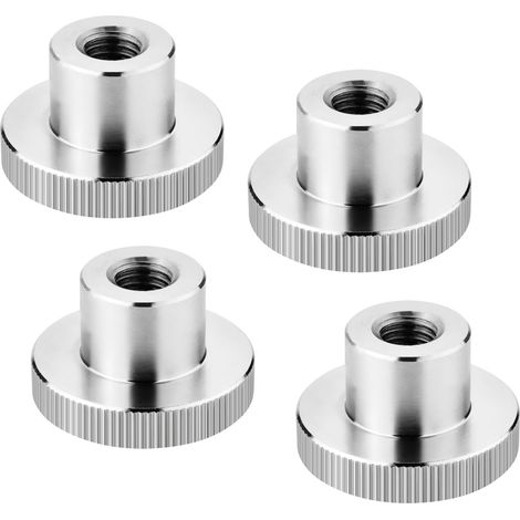 SOTECH Rändelmutter Edelstahl V2A (SS304) metrische Griffmutter mit gerändelten Seitenflächen - 4er Set M10 hohe Form DIN 466