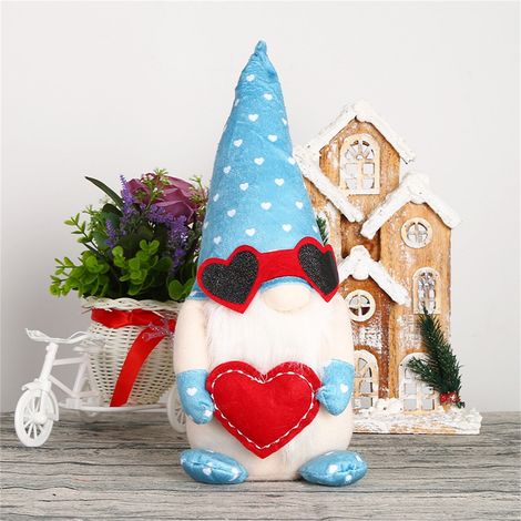 Gnome - Peluche Décor Scandinave - Ornement Bureau Intérieur - Motif Cœur - 28 cm - 1 Pièce (1/5)