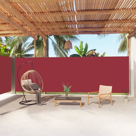 Auvent latéral Store Banne Solaire abri Marquise Brise-soleil rétractable Rouge 200x1000 cm LKOWF16119 (1/5)