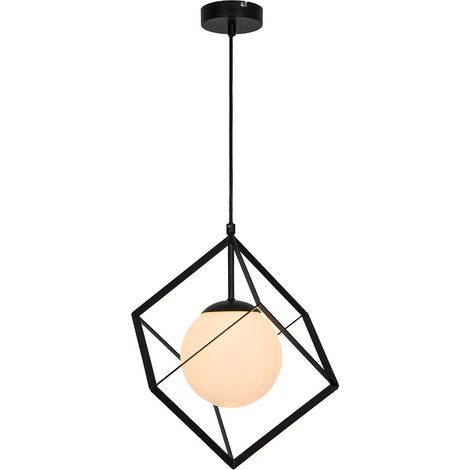 Suspension moderne Tokyo 137cm réglable métal et verre satiné compatible LED (1/4)