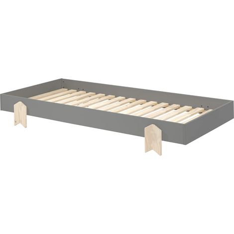 STAPEL - Lit Empilable 90x200cm Gris Pieds Flèche (1/2)