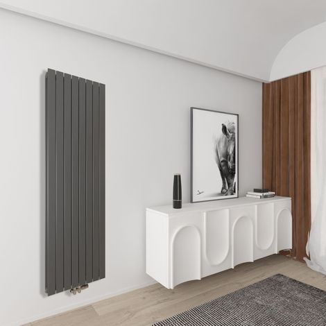 AICA Badheizkörper Mittelanschluss Design Heizkörper Handtuchheizkörper Handtuchwärmer Flachheizkörper 1800x602mm Anthrazit Doppellagig (1/5)