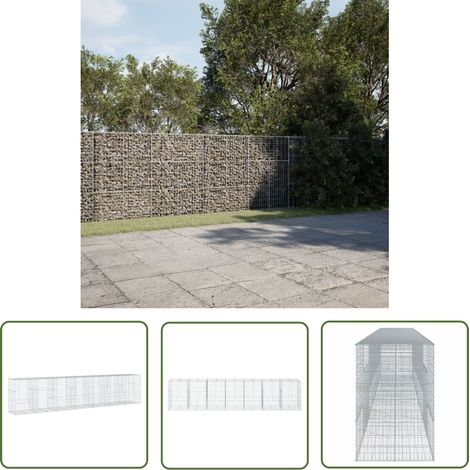 vidaXL Gabione mit Deckel 700x100x150 cm Verzinktes Eisen (1/5)