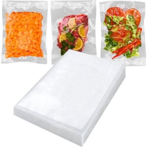 Lot de 100 sacs hermétiques alimentaires 20 × 30 cm pour congélation et mise sous vide (1/2)
