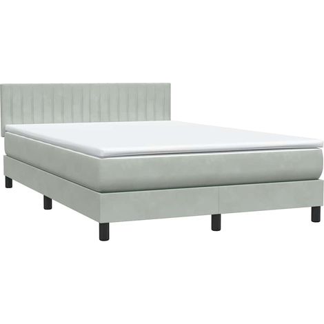 Maison Exclusive - Giroletto a Molle con Materasso Grigio Chiaro 160x210cm Velluto