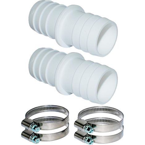 Conector de manguera con abrazaderas - Juego de 2 adaptadores para mangueras de piscina de 38 mm (1/5)