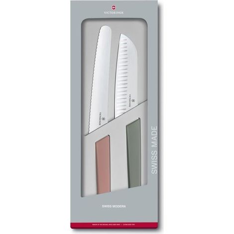 Set de couteaux à légumes, 2 pièces, Extra tranchant, Manche plastique robuste, multicolore (1/2)