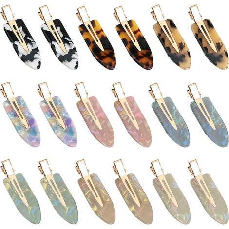 18 Pieces No-Fold Hair Clips, Colorful Women's Barrettes, Duckbill Flat Hair Clips, Hair Styling Tool, Accessories for Women, Hair and Makeup (1/5)