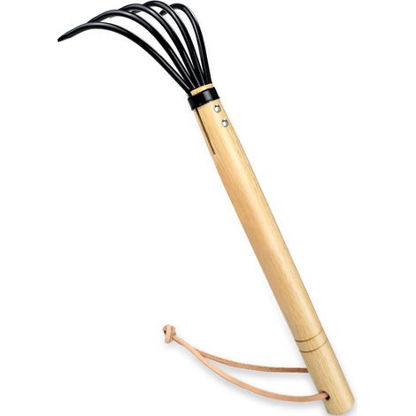 Rateau à griffes de jardinier de 38,1 cm Acier de qualité militaire 6 dents et rateau de jardin à griffes de ninja japonais en bois de première qualité (1/5)