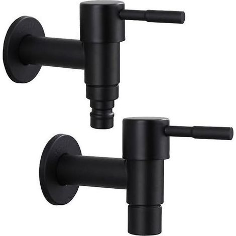 Acier inoxydable noir extérieur jardin mural salle de bain Machine à laver robinet robinet baignoire toilette vadrouille piscine robinet (laver vadrouille) (1/3)