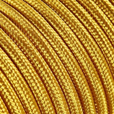 Fil Électrique Tissu Or 2x0,75mm² - Câble Électrique Textile de Qualité