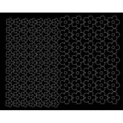Aufkleber für Fahrradhelme, Blumenmotiv, 112 Stück, schwarz glänzend