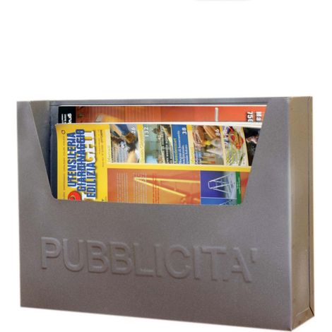 Cassetta Postale Posta Porta Pubblicita' Portapubblicità Condominio Acciaio Nero
