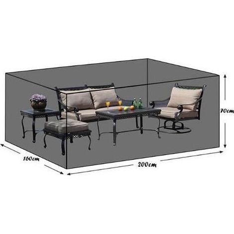 Bâche de protection étanche pour mobilier de jardin - Résistante aux intempéries Noir HOUSSE POUR MEUBLES DE JARDIN (1/3)