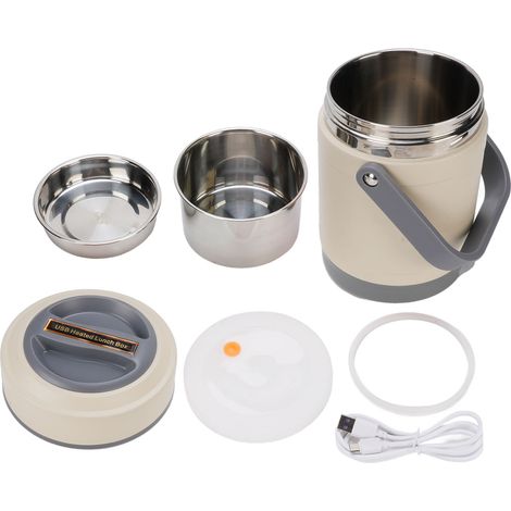 Pot cuisson thermique inox mini portable – Température constante maintien chaud levage beige, cuisine (1/5)