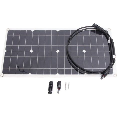 Jeffergarden Panneau solaire flexible 25 W 16 V monocristallin, chargeur portable pour camping-cars, yachts et batteries de voiture 12 V (1/5)
