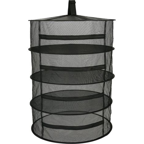Panier suspendu à 4 niveaux avec fermeture éclair, séchoir pliable en filet pour fleurs, bourgeons et plantes (1/5)