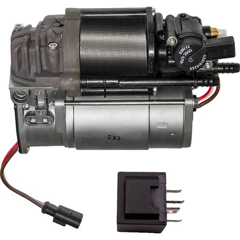 Compresor de suspensión neumática, de metal de alta calidad, 12 x 6 x 5 pulgadas, compatible con modelos de sedanes de lujo, presión de funcionamiento 100-150 psi, funcionamiento a 12 V CC. (1/5)