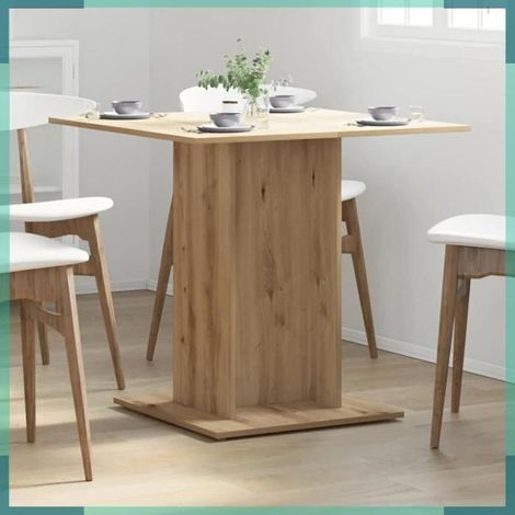 855811 Table à manger chêne artisanal 80x80x75 cm bois d'ingénierie (1/5)