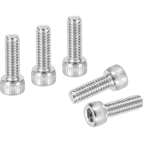 50Pcs Vis À Tête Hexagonale Creuse 8-32 x 1/2" Argent (1/5)