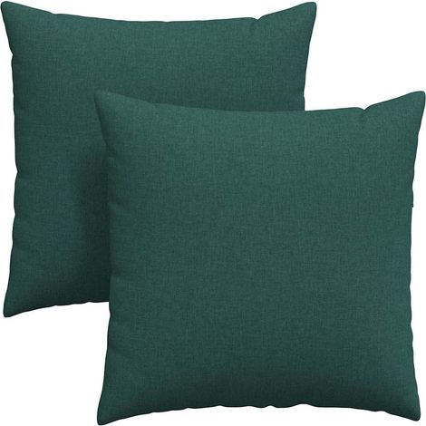 Maison Exclusive - Sofakissen 2 pcs Dunkelgrün 80 x 80 cm Stoff