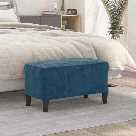 vidaXL Banc Bleu 70x35x41 cm Velours (1/5)