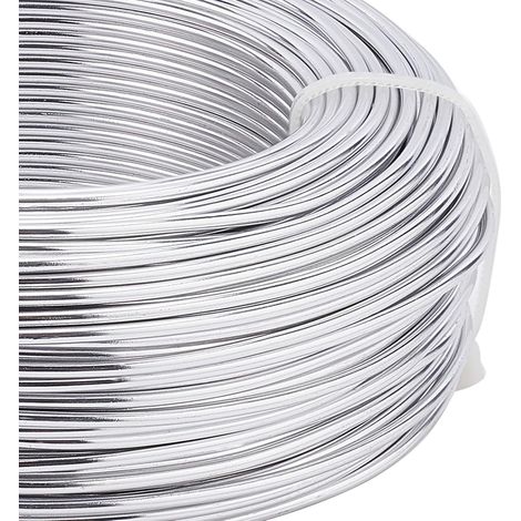 2mm Fil d'aluminium argenté 180 pieds (55m) fil de sculpture en métal pliable pour bonsaï, décorations florales, pour la maison et autres arts artisanaux (1/5)