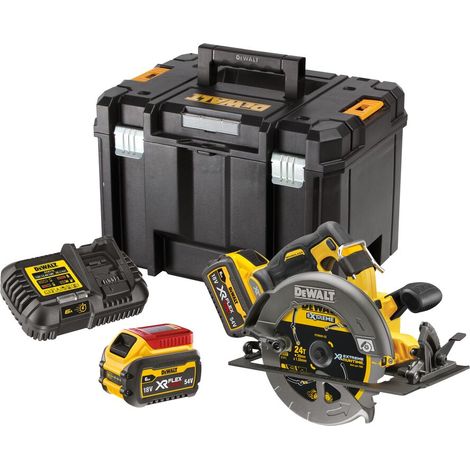 DeWALT DCS578T2 Brushless Cordless 54V FlexVolt 190mm Circular Saw With 2 x 6Ah Batts, Charger And Carry Case (1/3)