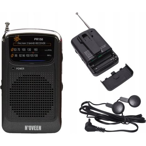 Mini radio portátil AM/FM de bolsillo con auriculares. (1/5)