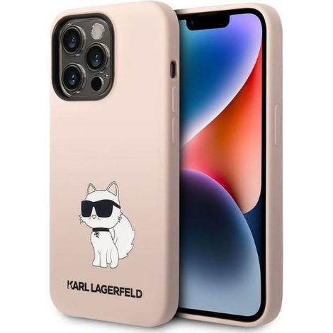 Karl Lagerfeld KLHCP14XSNCHBCP Custodia rigida per iPhone 14 Pro Max 6.7" rosa/rosa Silicone Choupette (1/5)