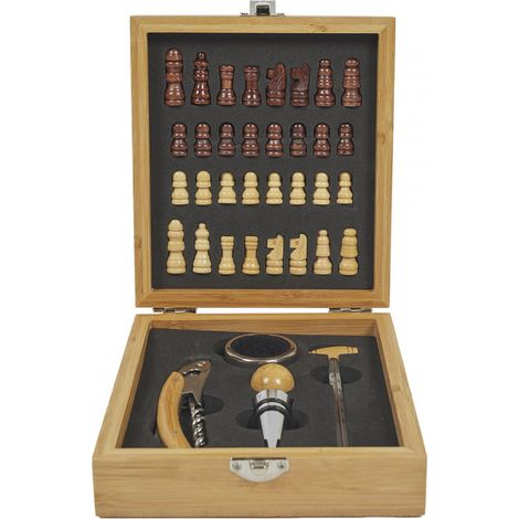 Coffret Sommelier et jeu d'échecs La chaise longue Naturel (1/5)