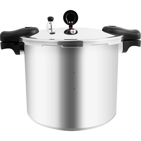 Olla a presión, capacidad de 22 litros, válvulas de seguridad, color plata. (1/2)