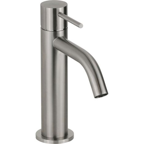 Mitigeur de lavabo monocommande rond en acier inoxydable AISI 304 avec cartouche céramique Ø25 mm Arqea Tuttotondo RE1102  Acier inoxydable (1/3)