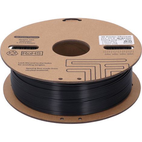 Filament plastique PLA noir 1KG 1.75mm imprimante 3D 30-600 mm/s consommable d'impression haute vitesse pour Ender 3 (1/5)