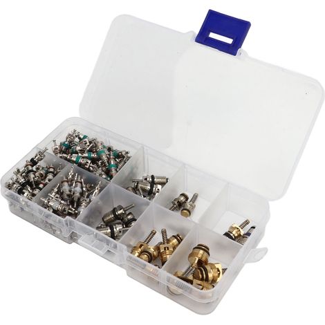 134 noyaux de valve de climatisation, compacts et précis, noyaux de valve de pneu de refroidissement, adaptés aux voitures, camions, véhicules tout-terrain et motos. (1/5)