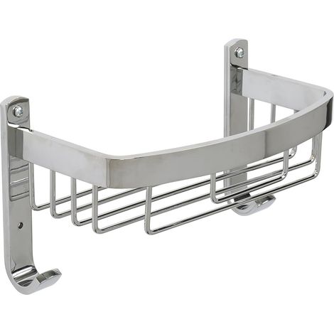 Croydex Aluminium Large Curved Shower Basket Bathroom Storage Organiser (1/5)