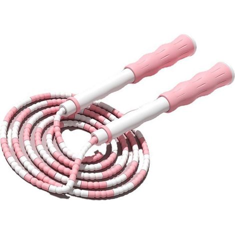 Corde à Sauter Détachable pour Enfant - Perles Colorées Ajustables - Rose Vif - Matériau PP Souple (1/5)